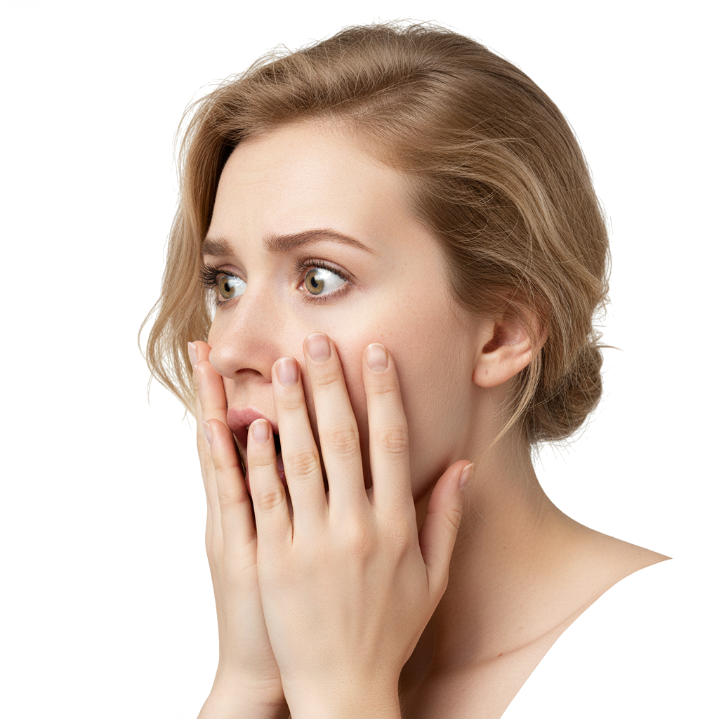 Woman looking surprised